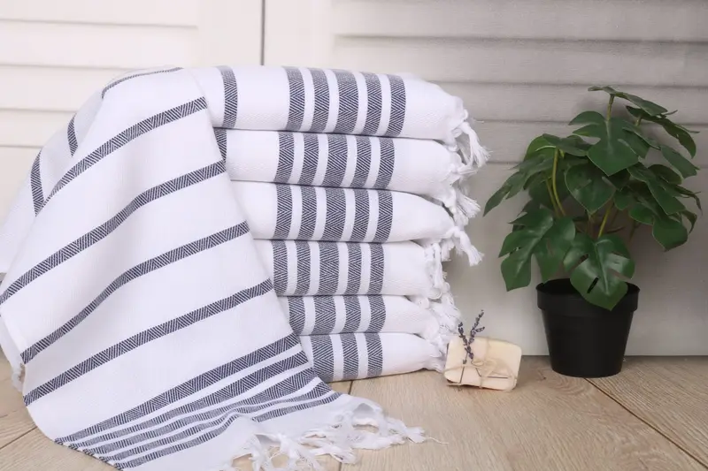 Gift For The Home, Christmas Gift, Bathroom Towels, Personalized Hand Towel, Holiday Towel, Monogram Kitchen Towel, 36x24 Cotton Herringbone Towel - 1