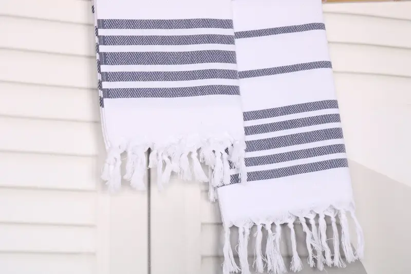 Gift For The Home, Christmas Gift, Bathroom Towels, Personalized Hand Towel, Holiday Towel, Monogram Kitchen Towel, 36x24 Cotton Herringbone Towel - 8