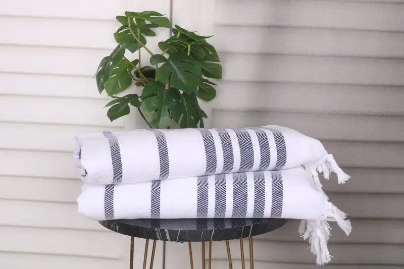 Gift For The Home, Christmas Gift, Bathroom Towels, Personalized Hand Towel, Holiday Towel, Monogram Kitchen Towel, 36x24 Cotton Herringbone Towel - 3