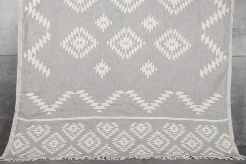 Personalized Turkish Beach Towel Monogrammed Dark Gray, 36x71 Inches