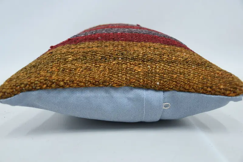 Ethnical Kilim Rug Pillow, Pillow Case, Vintage Kilim Pillow, Accent Throw Pillow Case, 12x20 Red Pillow Cover, Vintage Pillow, Patio Pillow Sham - 5