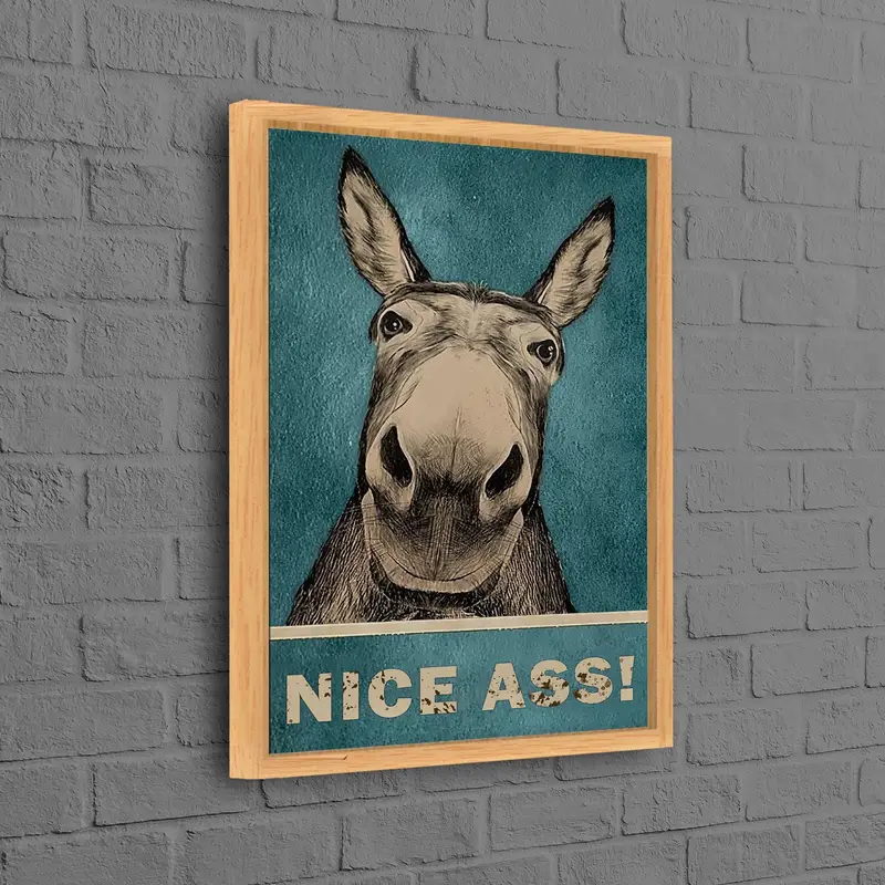 エレガントでユーモラスなロバのキャンバス: 芸術的なバスルームの装飾