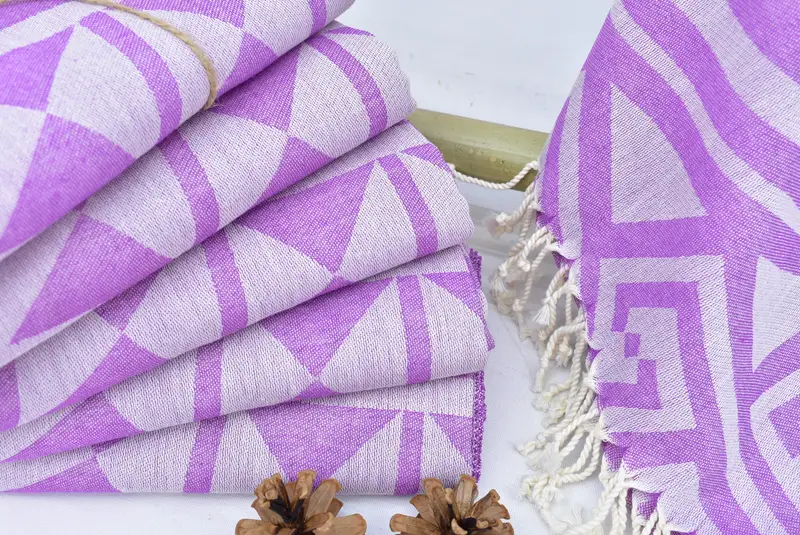 68x40 Cotton Geometric Towel, Turkish Towel USA, Bridal Shower Gift, Bachelor Gift, Bridal Shower Favors, Luxury Turkish beach towel with fringe - 5
