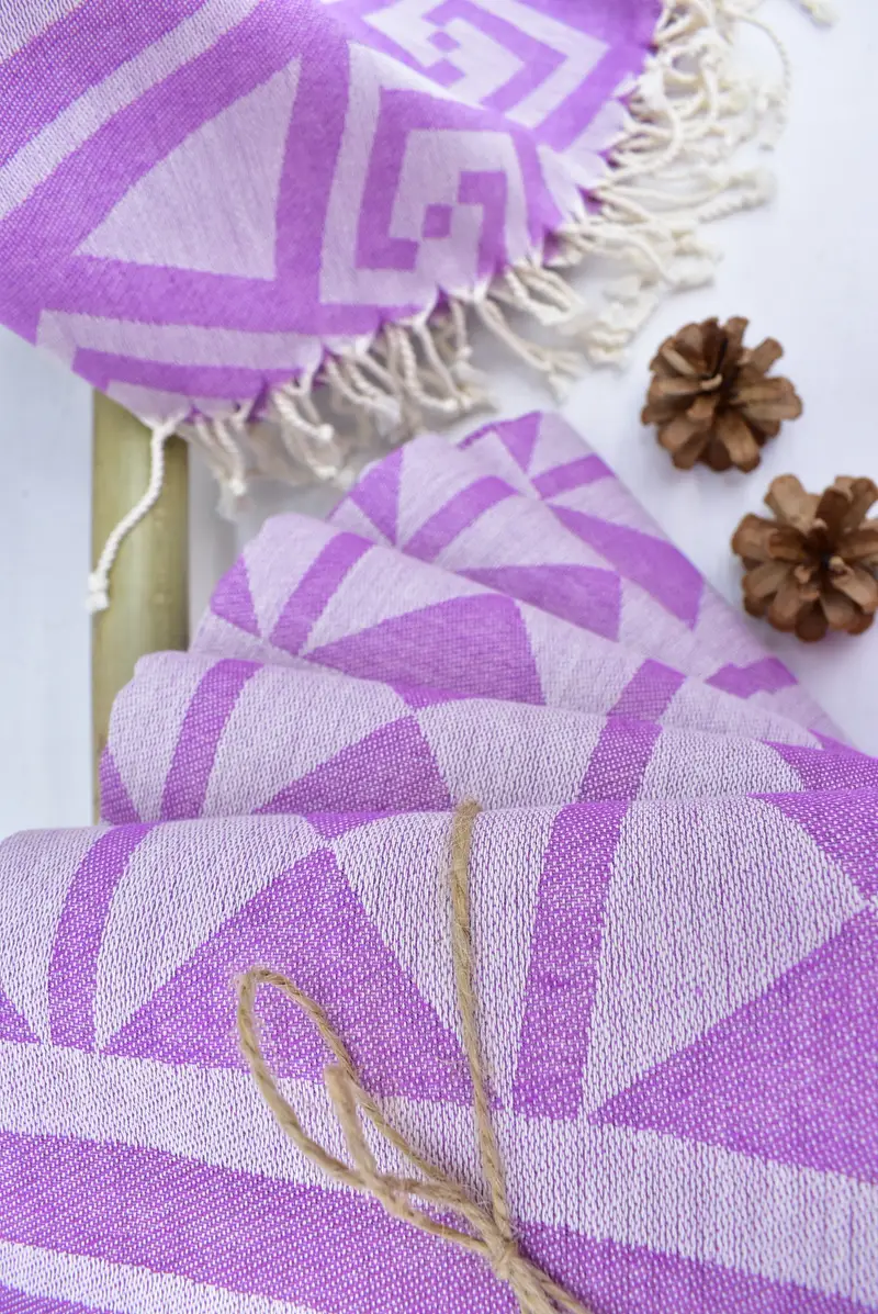 68x40 Cotton Geometric Towel, Turkish Towel USA, Bridal Shower Gift, Bachelor Gift, Bridal Shower Favors, Luxury Turkish beach towel with fringe - 4