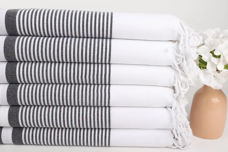 Monogram Beach Towel, Turkish Towel USA, 70x40 Cotton Striped Towel, Handwoven Turkish Towel, Bachelorette Party Favors Beach, Best Beach Towel - 3