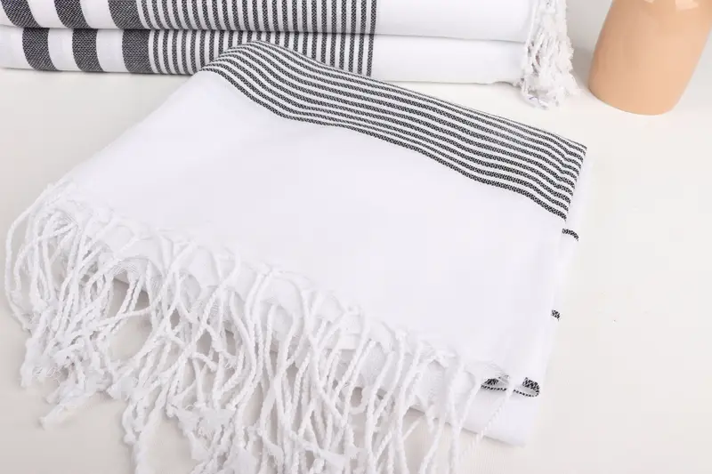Monogram Beach Towel, Turkish Towel USA, 70x40 Cotton Striped Towel, Handwoven Turkish Towel, Bachelorette Party Favors Beach, Best Beach Towel - 5