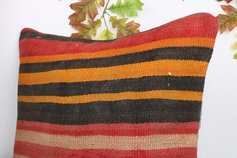 20x20 Red Cushion Cover, Handmade Throw Pillow, Pillow Case, Kilim Cushion Sham, Art Deco Pillow, Boho Pillow Sham Cover, Home Decor Pillow - 5