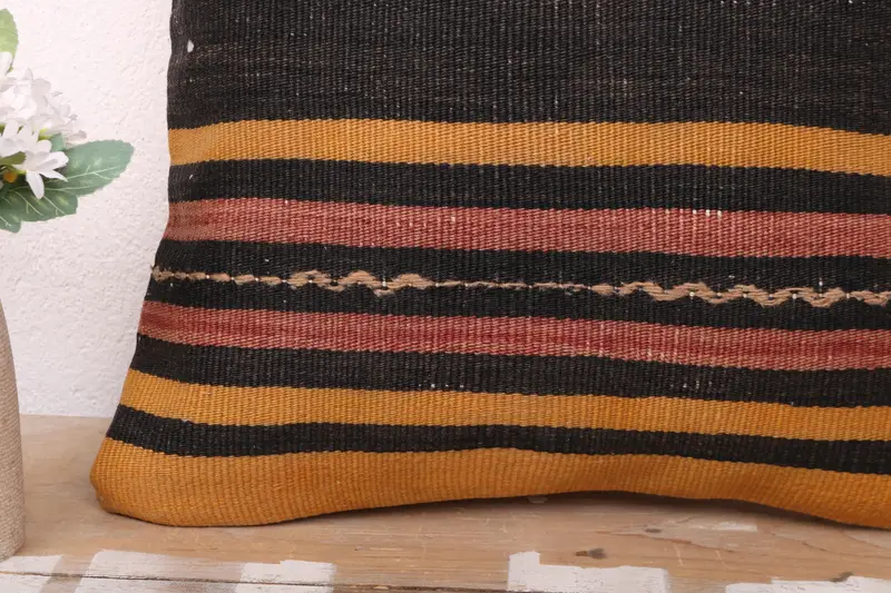 16x16 Brown Pillow, Turkish Pillow, Kilim Cushion Sham, Interior Designer Pillow, Sofa Bolster Cushion Case, Neutral Cushion Cover, Pillow Case - 3
