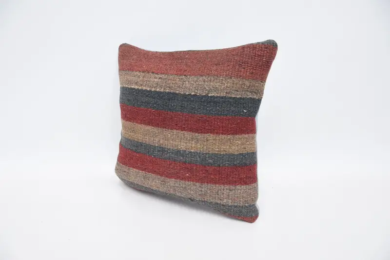 Designer Throw Cushion Case, 12x12 Red Cushion, Cushion, Pillow for Sofa, Turkish Pillow, Vintage Pillow, Boho Throw Pillow Cover - 4