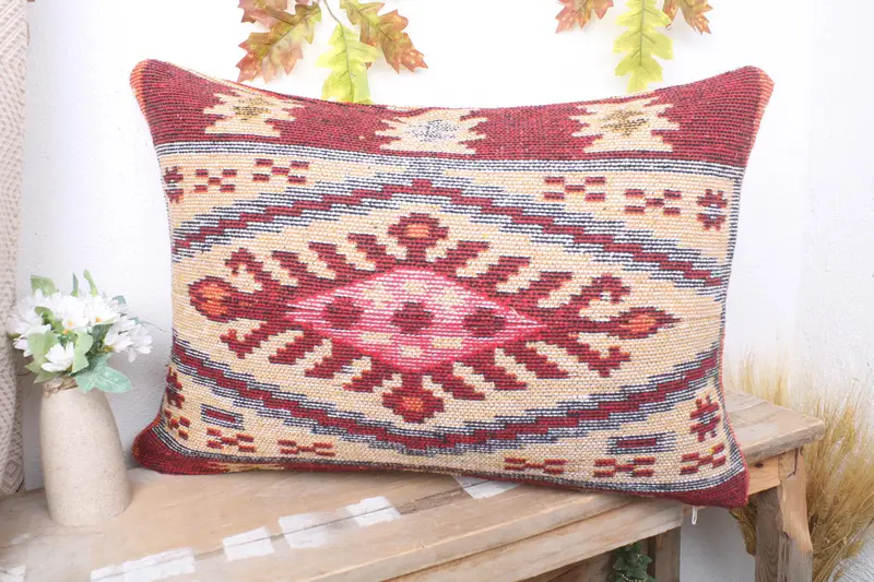 Pillow for Sofa, 16x24 Yellow Pillow Cover, Pillow Cover, Ethnic Pillow, Tribal Pillow Case, Kilim Pillow Cover, Vintage Kilim Throw Pillow - 4