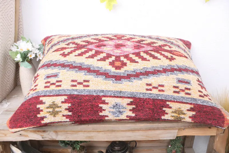 Pillow for Sofa, 16x24 Yellow Pillow Cover, Pillow Cover, Ethnic Pillow, Tribal Pillow Case, Kilim Pillow Cover, Vintage Kilim Throw Pillow - 7