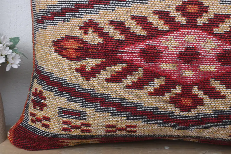 Pillow for Sofa, 16x24 Yellow Pillow Cover, Pillow Cover, Ethnic Pillow, Tribal Pillow Case, Kilim Pillow Cover, Vintage Kilim Throw Pillow - 3