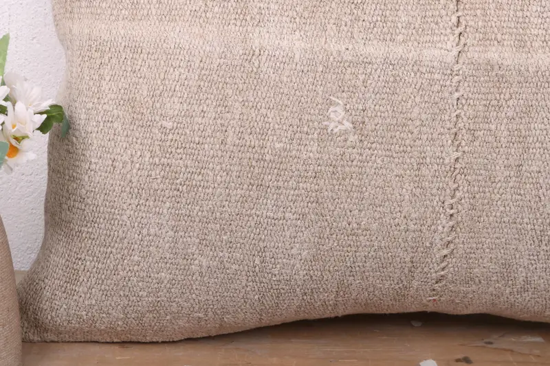 Luxury Pillow, Kilim Cushion Sham, 16x24 Beige Pillow Cover, Pillow Case, Retro Cushion Cover, Boho Pillow Sham Cover, Pillow for Sofa - 3