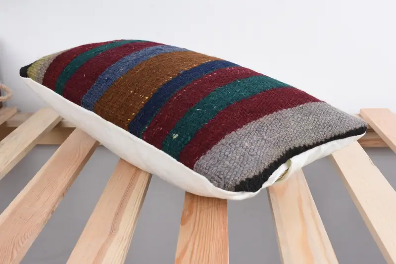 8x16 Purple Cushion Case, Vintage Kilim Throw Pillow, Cushion Case, Handwoven Pillow Case, Vintage Kilim Pillow, Boho Pillow - 6