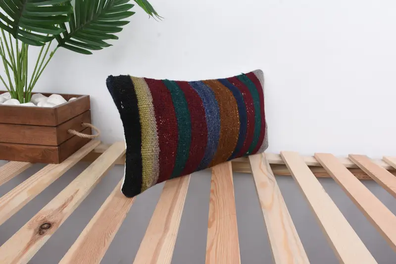 8x16 Purple Cushion Case, Vintage Kilim Throw Pillow, Cushion Case, Handwoven Pillow Case, Vintage Kilim Pillow, Boho Pillow - 4
