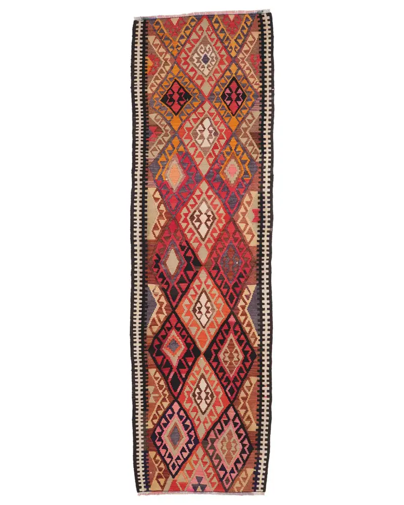 Pembe, Yeşil Kamuflaj Halı, 3x10,6 ft Şık Dekor