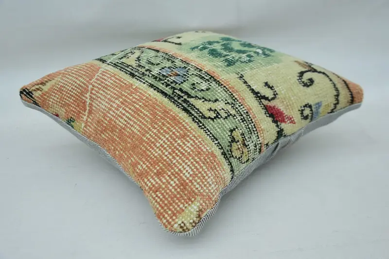 Boho Pillow Sham Cover, Bright Cushion Cover, Pillow Sham, Chair Cushion, Kilim Pillow, Gift Pillow, 14x14 Beige Cushion Cover, Seat Pillow - 6