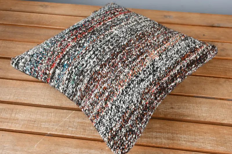 12x12 Brown Cushion Cover, Ethnic Throw Pillow Sham, Turkish Kilim Pillow, Boho Pillow, Vintage Throw Pillow, Boho Pillow Sham Cover, Cushion Cover - 2