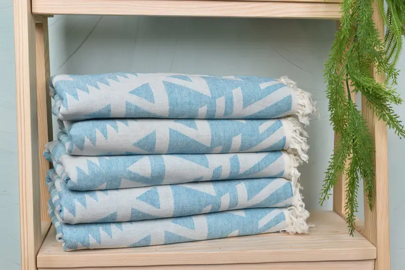 Bridal Shower Gift, Bachelorette Party Gift, 76x40 Cotton Geometric Towel, Monogram Turkish Towel, Gift For The Home Decor, Bridal Shower Favor - 3