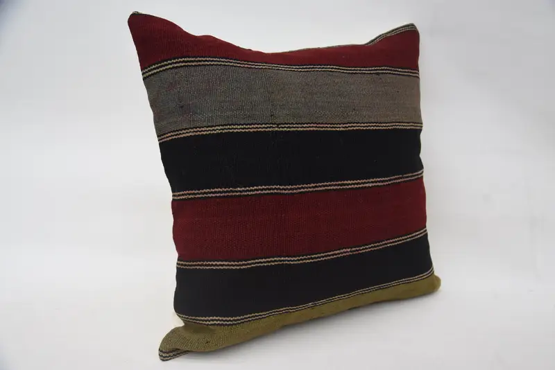Patio Cushion, Pillow Cover, Ottoman Cushion Cover, Vintage Pillow, Pillow for Couch, 18x18 Red Pillow, Gift Pillow, Tapestry Pillow Case - 2