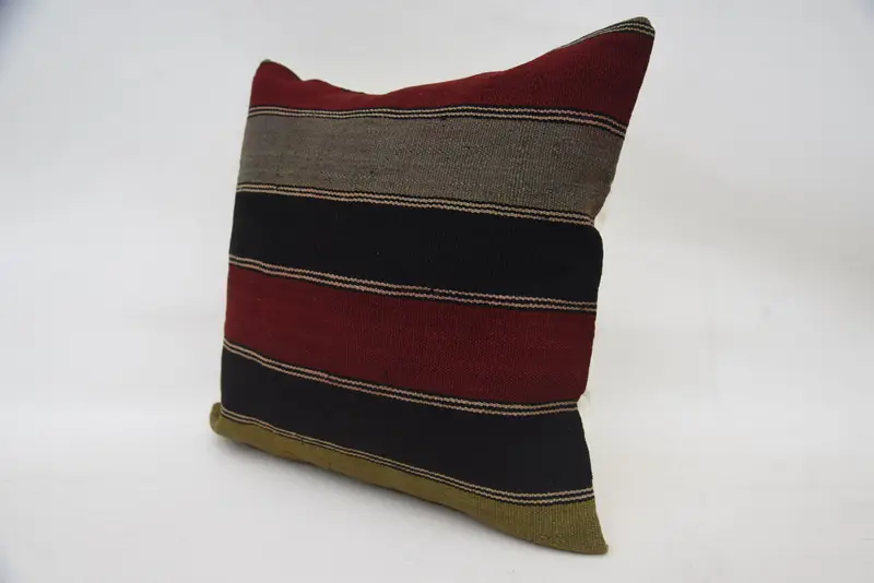 Patio Cushion, Pillow Cover, Ottoman Cushion Cover, Vintage Pillow, Pillow for Couch, 18x18 Red Pillow, Gift Pillow, Tapestry Pillow Case - 3