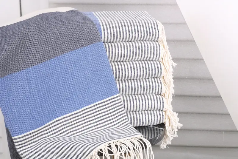 Bachelorette Party Personalized Turkish Cotton Towel, Sax Blue-Black, 40x69 Inches