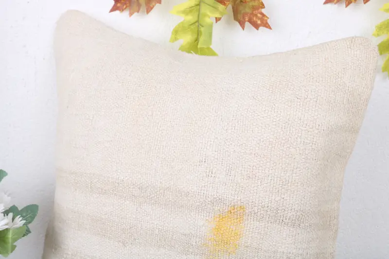 Turkish Kilim Pillow, 16x16 White Cushion Case, Pillow Sham, Antique Pillows, Ethnical Kilim Rug Pillow, Accent Throw Pillow Cover - 5