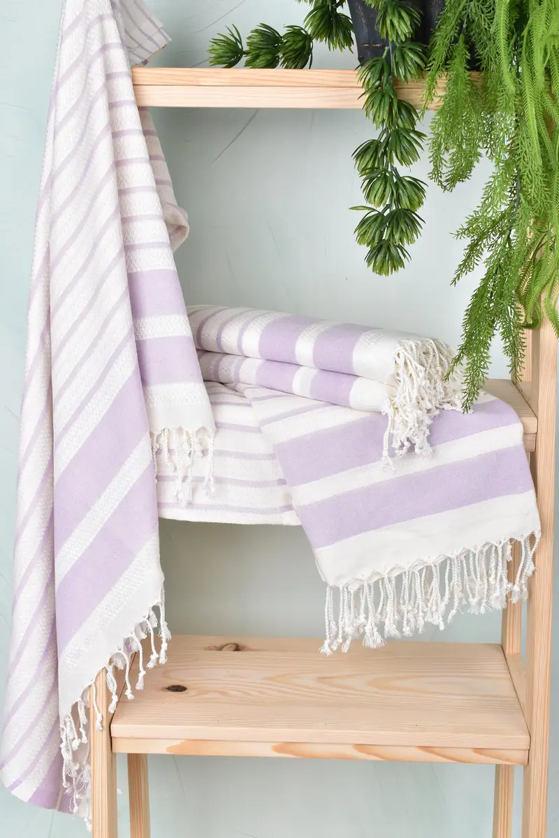 Soft towel, Quick-drying cotton Turkish beach towel, Beach Towel Gift, Personalised Gift, Bridal Shower Favors, 70x40 Cotton Striped Towel - 6