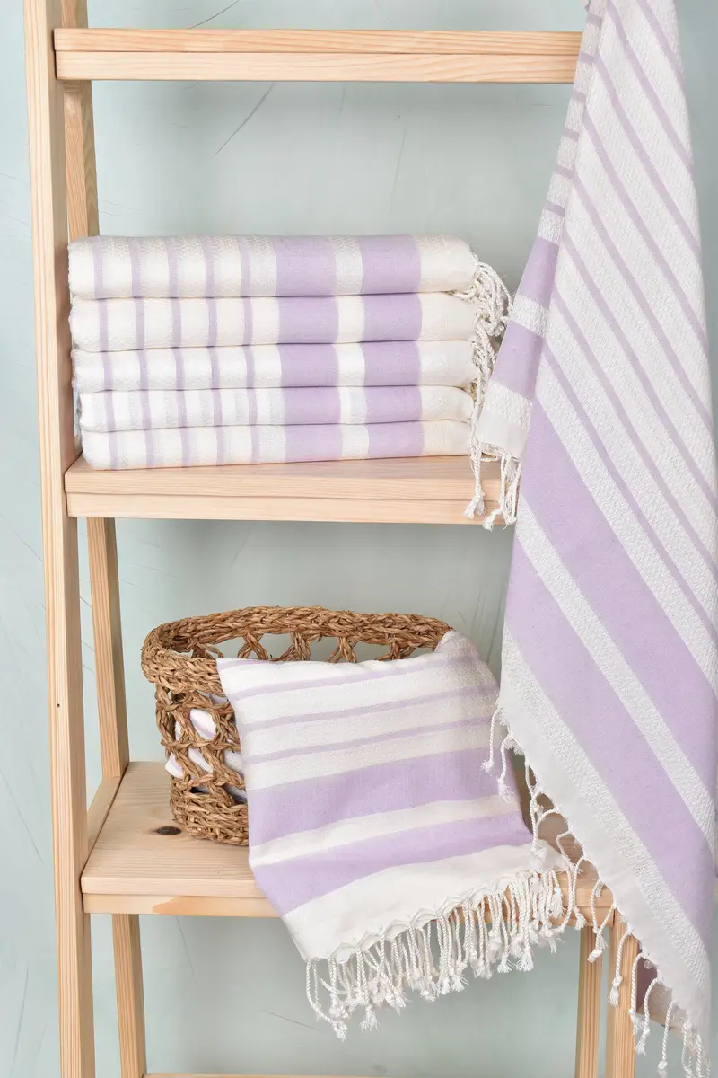 Soft towel, Quick-drying cotton Turkish beach towel, Beach Towel Gift, Personalised Gift, Bridal Shower Favors, 70x40 Cotton Striped Towel - 3