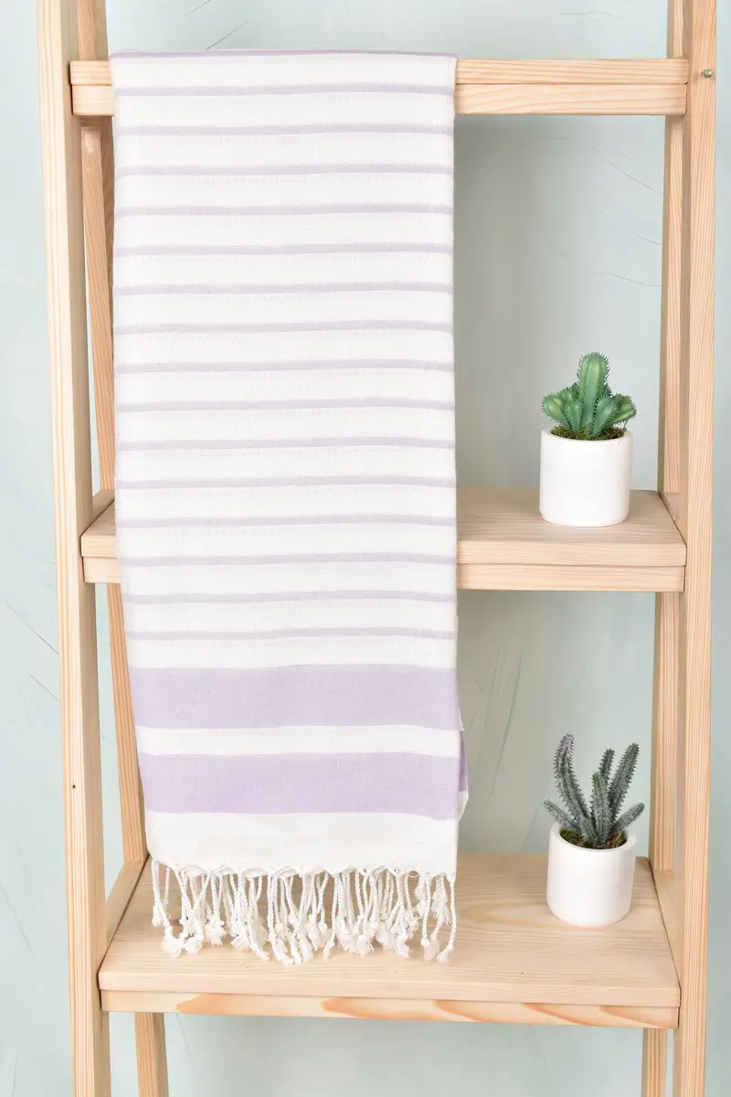Soft towel, Quick-drying cotton Turkish beach towel, Beach Towel Gift, Personalised Gift, Bridal Shower Favors, 70x40 Cotton Striped Towel - 8