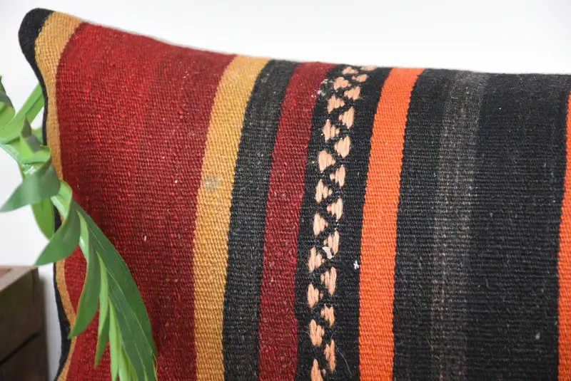 12x36 Red Pillow, Cushion Case, Home Decor Pillow, Living Room Throw Pillow, Turkish Kilim Pillow, Interior Designer Pillow - 2