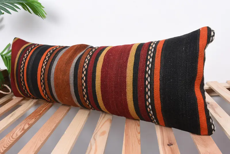 12x36 Red Pillow, Cushion Case, Home Decor Pillow, Living Room Throw Pillow, Turkish Kilim Pillow, Interior Designer Pillow - 5