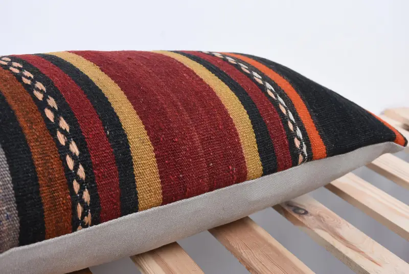 12x36 Red Pillow, Cushion Case, Home Decor Pillow, Living Room Throw Pillow, Turkish Kilim Pillow, Interior Designer Pillow - 7