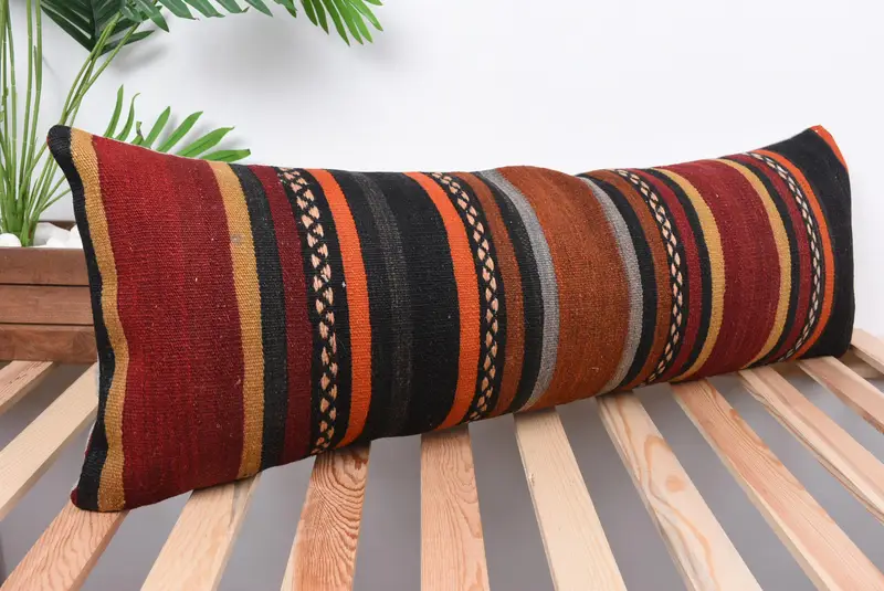 12x36 Red Pillow, Cushion Case, Home Decor Pillow, Living Room Throw Pillow, Turkish Kilim Pillow, Interior Designer Pillow - 4