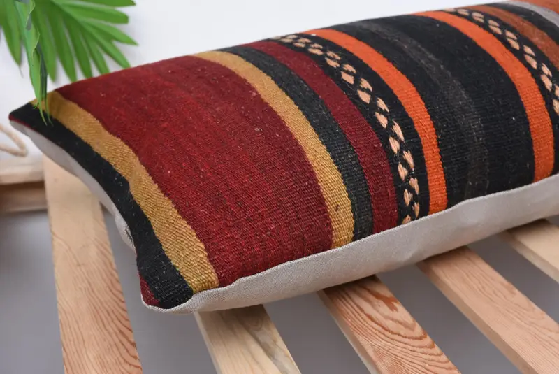 12x36 Red Pillow, Cushion Case, Home Decor Pillow, Living Room Throw Pillow, Turkish Kilim Pillow, Interior Designer Pillow - 6