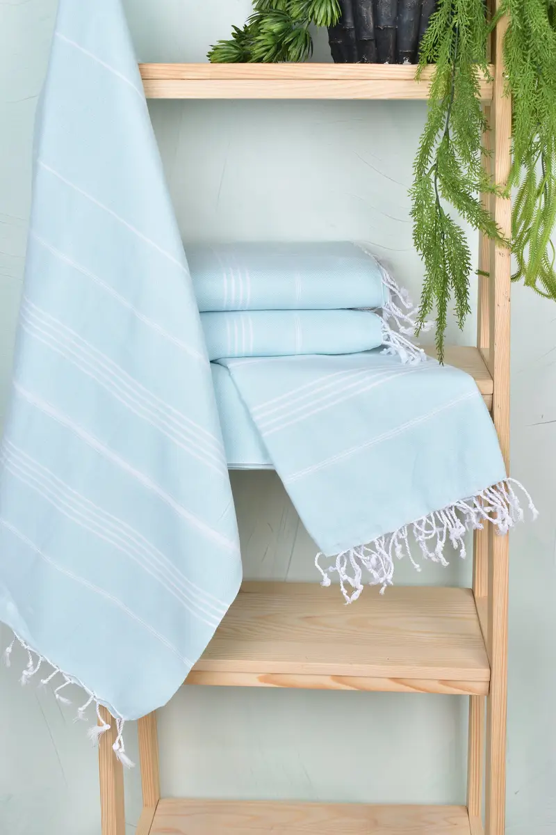 Soft and absorbent Turkish towel, Quick-Dry Beach Towel, 70x40 Cotton Striped Towel, Bathroom Towel, Quick-dry peshtemal, Personalized Gift - 6