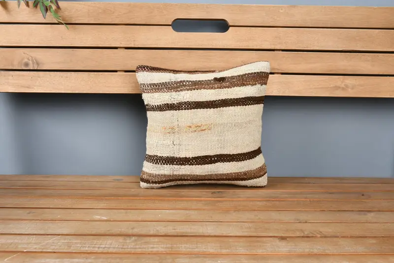 Cotton Pillow, Gift Pillow, Pillow, 12x12 Beige Cushion, Designer Throw Cushion Case, Boho Pillow Sham Cover, Pillow for Couch, Authentic Pillow - 5