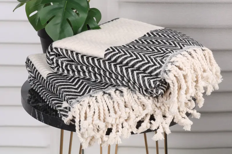 Custom Gift, Bachelorette Party Gift, 70x40 Cotton Zig zag Towel, Home Decor Gifts, Beach Size Towel, Engagement Gift, Bachelorette Beach Towel - 3