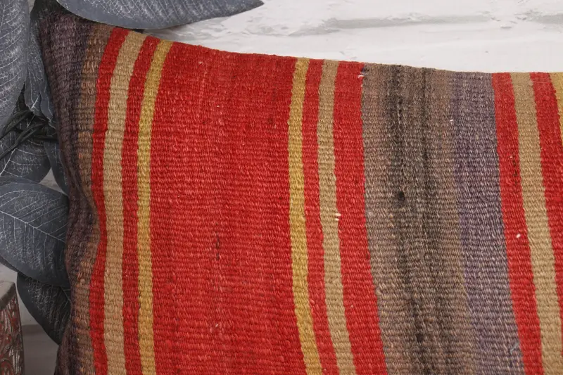 12x36 Red Pillow Case, Pillow Sham, Shabby Chic Pillow Case, Bolster Throw Cushion, Kilim Cushion Sham, Throw Kilim Pillow, Pillow for Sofa - 2