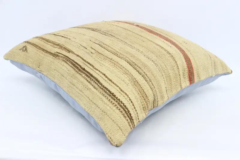 Throw Kilim Pillow, 28x28 Beige Pillow, Cushion Case, Wool Kilim Pillow Cushion, Boho Pillow Sham Cover, Yoga Pillow Case, Interior Designer Pillow - 6