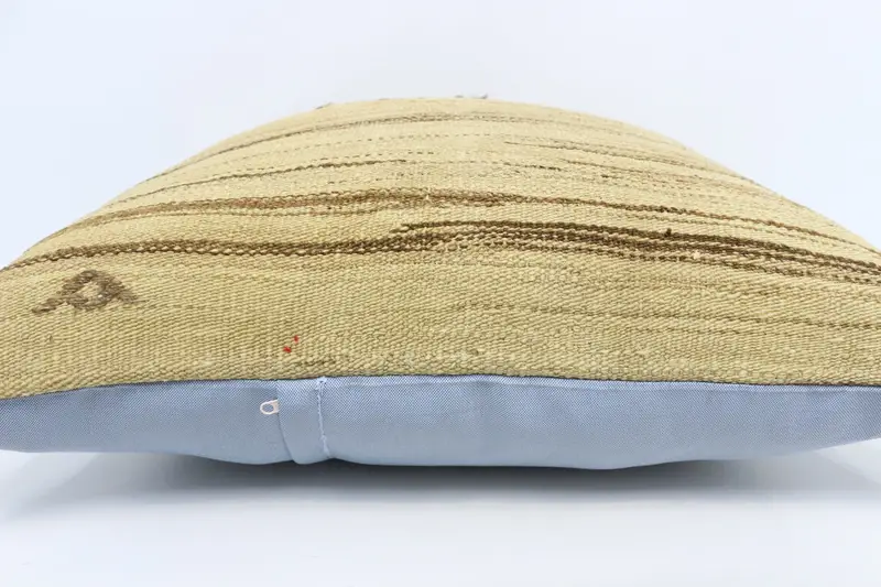 Throw Kilim Pillow, 28x28 Beige Pillow, Cushion Case, Wool Kilim Pillow Cushion, Boho Pillow Sham Cover, Yoga Pillow Case, Interior Designer Pillow - 5