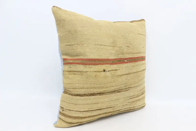 Throw Kilim Pillow, 28x28 Beige Pillow, Cushion Case, Wool Kilim Pillow Cushion, Boho Pillow Sham Cover, Yoga Pillow Case, Interior Designer Pillow - 3