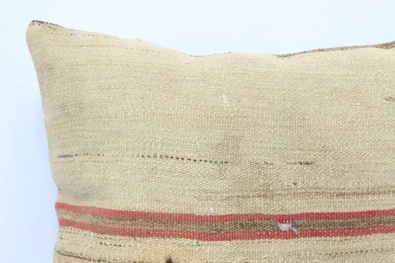 Throw Kilim Pillow, 28x28 Beige Pillow, Cushion Case, Wool Kilim Pillow Cushion, Boho Pillow Sham Cover, Yoga Pillow Case, Interior Designer Pillow - 2