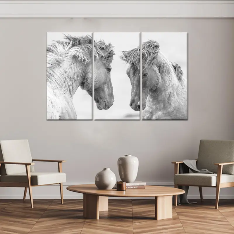 Trendy Çiftlik Evi At Kanvası: At Severler için Zarif Dekor