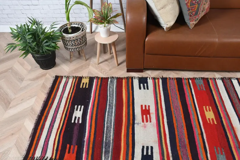 Türk Herki Yolluk Halısı 2.7x9.5 ft (81x291 cm), Vintage Kırmızı Ombré Yün Halı - 1