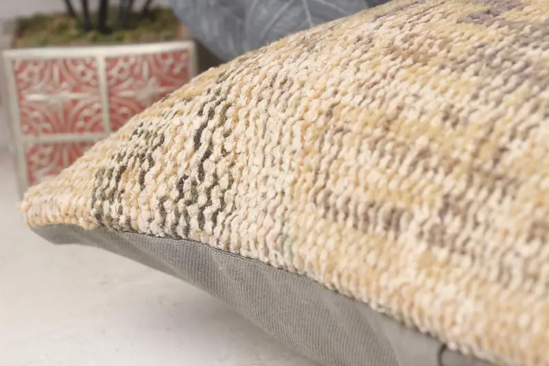 16x16 Beige Pillow Cover, Vintage Kilim Throw Pillow, Gift Pillow, Chair Pillow, Boho Pillow Sham Cover, Retro Cushion, Pillow, Hippie Throw Cushion - 7