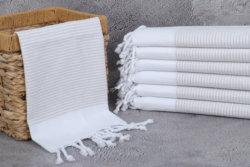 Bridal Shower Gift, Turkish Tea Towel, Towel With Name, Spa Towel, Kitchen Towel, 40x18 Cotton Striped Towel, Baby Boy Gift, Monogram Hand Towel - 3