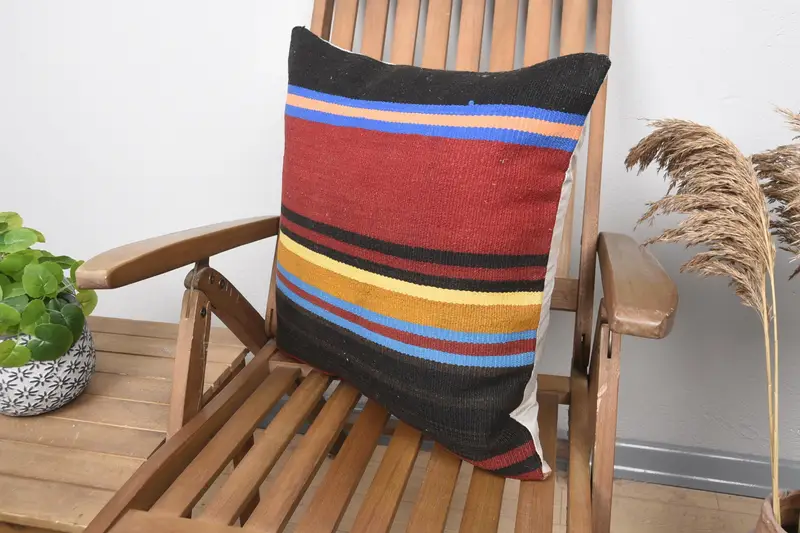 20x20 Red Pillow Case, Turkish Pillow, Throw Kilim Pillow, Wholesale Cushion, Hippie Throw Pillow Cover, Kilim Pillow, Pillow Cover - 3