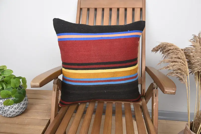 20x20 Red Pillow Case, Turkish Pillow, Throw Kilim Pillow, Wholesale Cushion, Hippie Throw Pillow Cover, Kilim Pillow, Pillow Cover - 1
