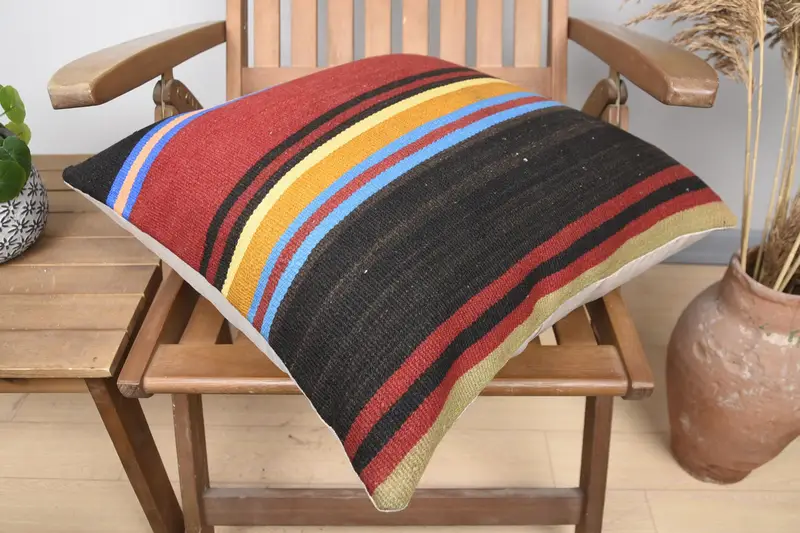 20x20 Red Pillow Case, Turkish Pillow, Throw Kilim Pillow, Wholesale Cushion, Hippie Throw Pillow Cover, Kilim Pillow, Pillow Cover - 4